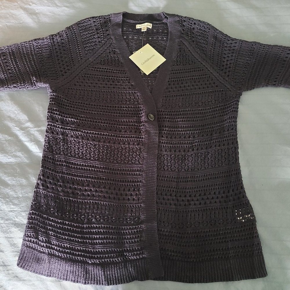 New Sweater. Brand new, never worn.  81% cotton, 19% rayon.